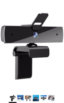 Webcam with Microphone and Privacy Cover, [Upgraded] QTNIUE FHD Webcam 1080p, Desktop or Laptop and Smart TV USB Camera for Video Calling, Stereo Str