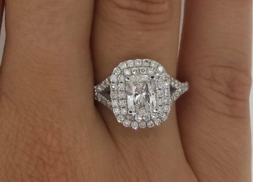2.25 Ct Tw double Split Shank Diamond Ring