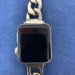 Apple Watch 3 38mm Silver Aluminum Case metal chain band