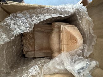 2PCS Floral Leaf Carved hard Mable Corbel