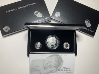 2015-W March of Dimes SPECIAL"3" COIN SILVER SET.