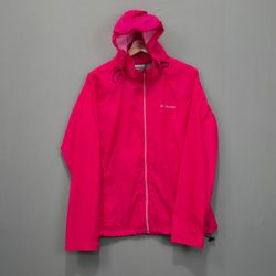 Columbia Switchback III Rain Jacket Women’s L Pink Waterproof Hooded Windbreaker