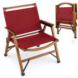 Patio Folding Camping Beach Chair Portable Picnic Fishing Bamboo Frame Armrest Set Of 2 
