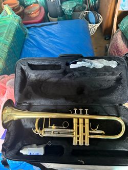 Brass Trumpet with Case and Accessories