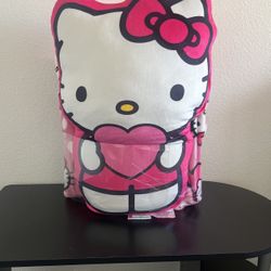 Hello kitty   pillow & reversible  blanket  60” x 70”