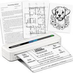  Portable Printers Wireless for Travel, Inkless Thermal Printer,