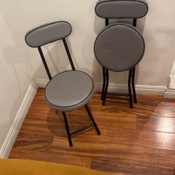 Two Gray Stool Chairs 