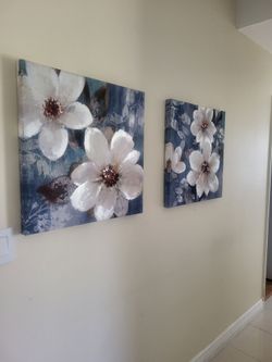 Floral Canvas Wall Art Set of 2