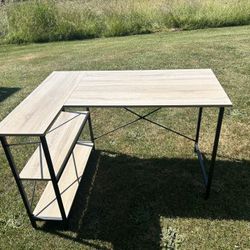 Desk With Side Shelves