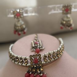 Indian Traditional Kundan Necklace Set Ethnic Wedding Party Designer Jewelry