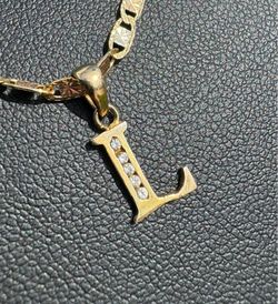 Jewelry 14k solid Tri Tone Yellow Gold Mariner link 18” Chain necklace 10k L diamond pendant 4.30 grams 2.80mm