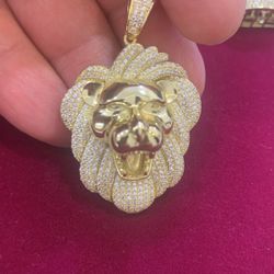 925 Sterling Silver Lion Head Gold Plated