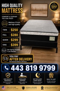 Queen Mattress Come With Free Box Spring - Free Delivery Today