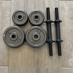 40lb Adjustable Cast Iron Dumbbell Set 