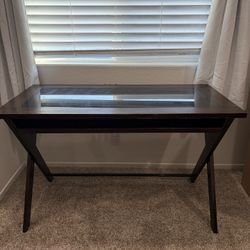 Beautiful Wood And Glass Desk 