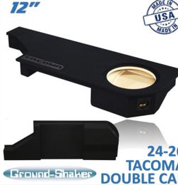 Black 12" Single Sealed Sub Box, Fits 24-26 Toyota Tacoma Double-Cab