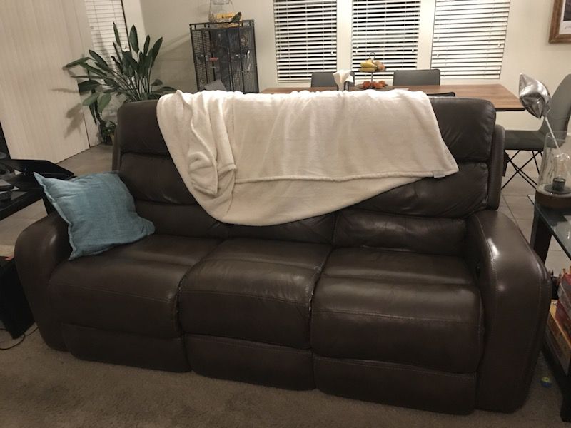 Flexsteel leather power reclining sofa