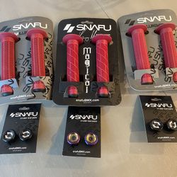 3 Pair Of Snafu Grips And 3 Bar Ends