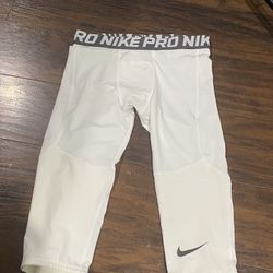 Nike Pro 3/4 Pants Dri Fit Boys Large White Tights 