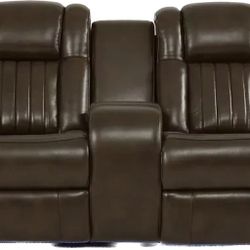 Power Reclining Leather Loveseat