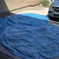 Three round solar pool heaters