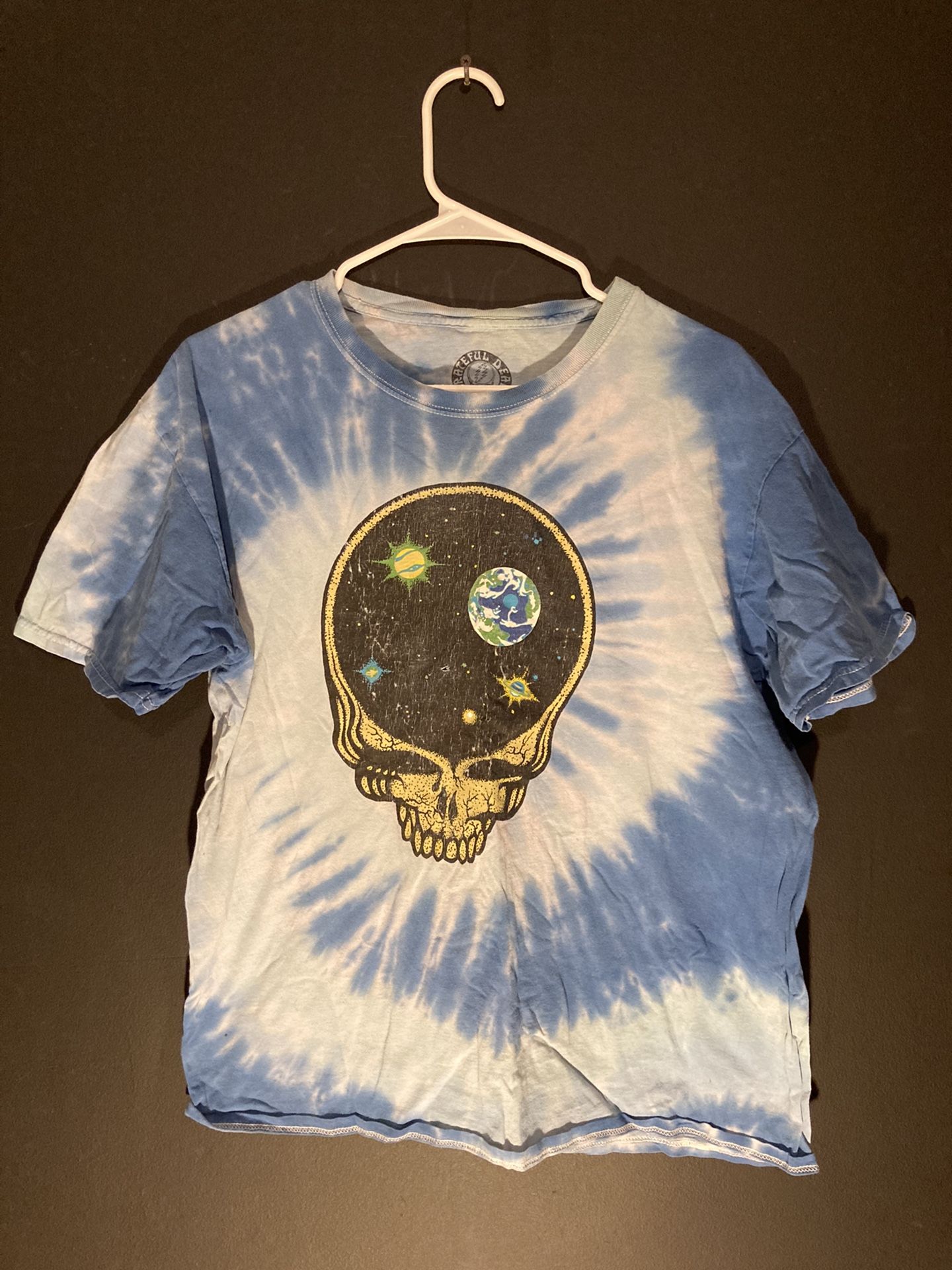 Grateful Deader Tie Dye Steal Your Face Shirt Distressed Vintage Mens Medium