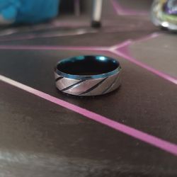 Stainless Steel Blue Ring 