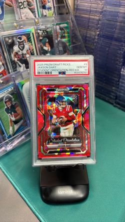 Jaxson Dart 2025 Prizm Draft Picks Red Ice RC PSA 10