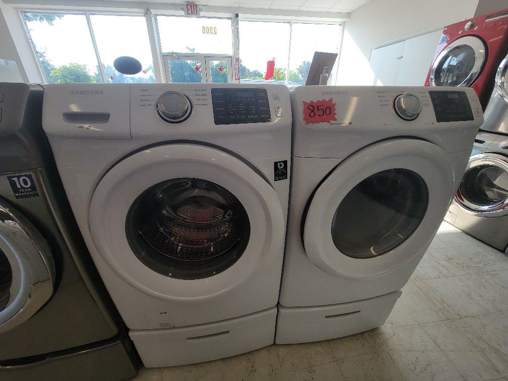 Samsung Front Load Washer And Electric Dryer Set Used In Good Condition With 90day's Warranty G 