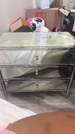 Two Matching Mirror Night Stands