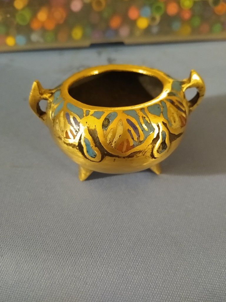 Vintage Brass In Turquoise Tray Or Cup Christmas Special Only $15 O.B.O.
