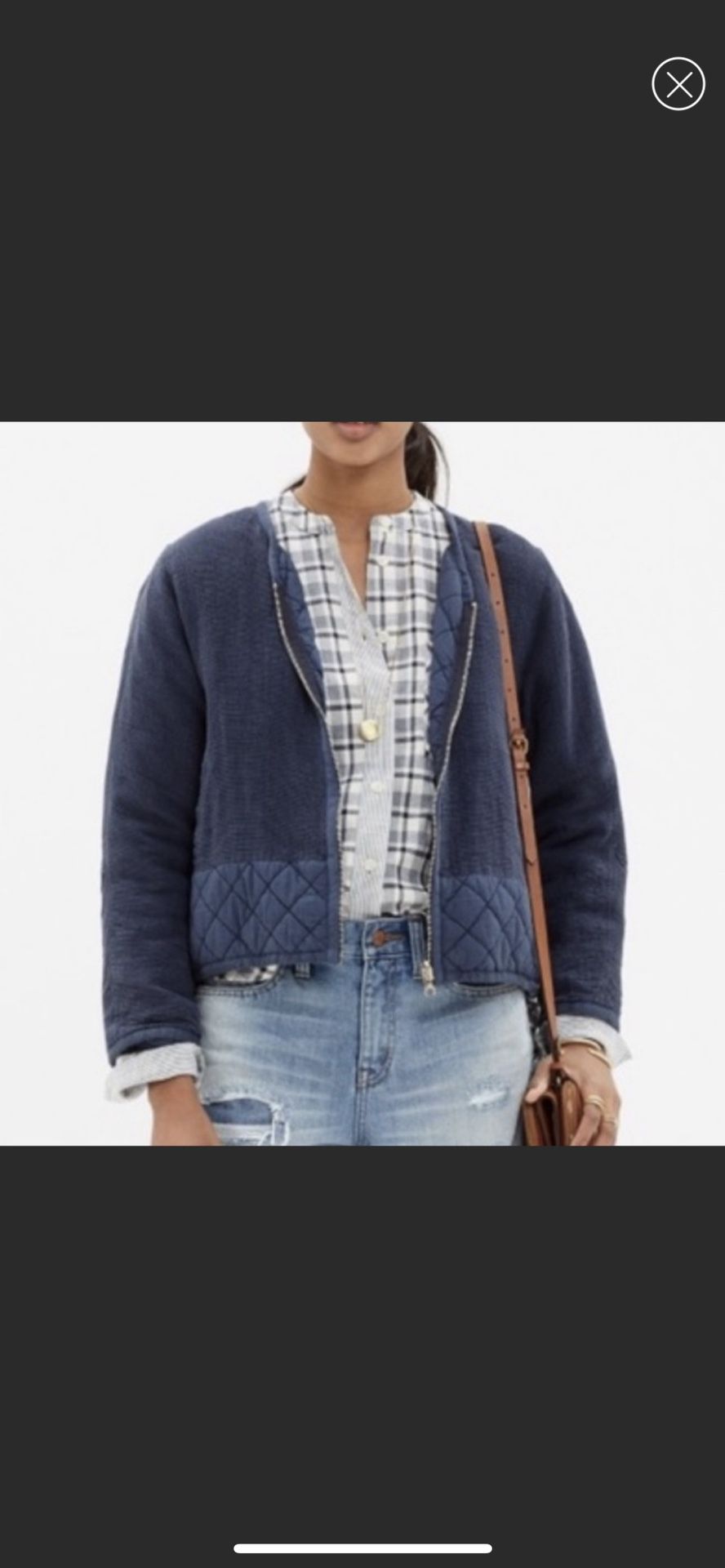 Madewell Quilted Navy Bomber