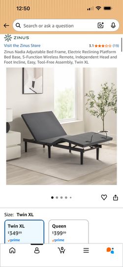 Twin XL bed frame and mattress