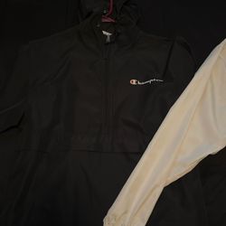 Black And White Champion Jacket SMALL