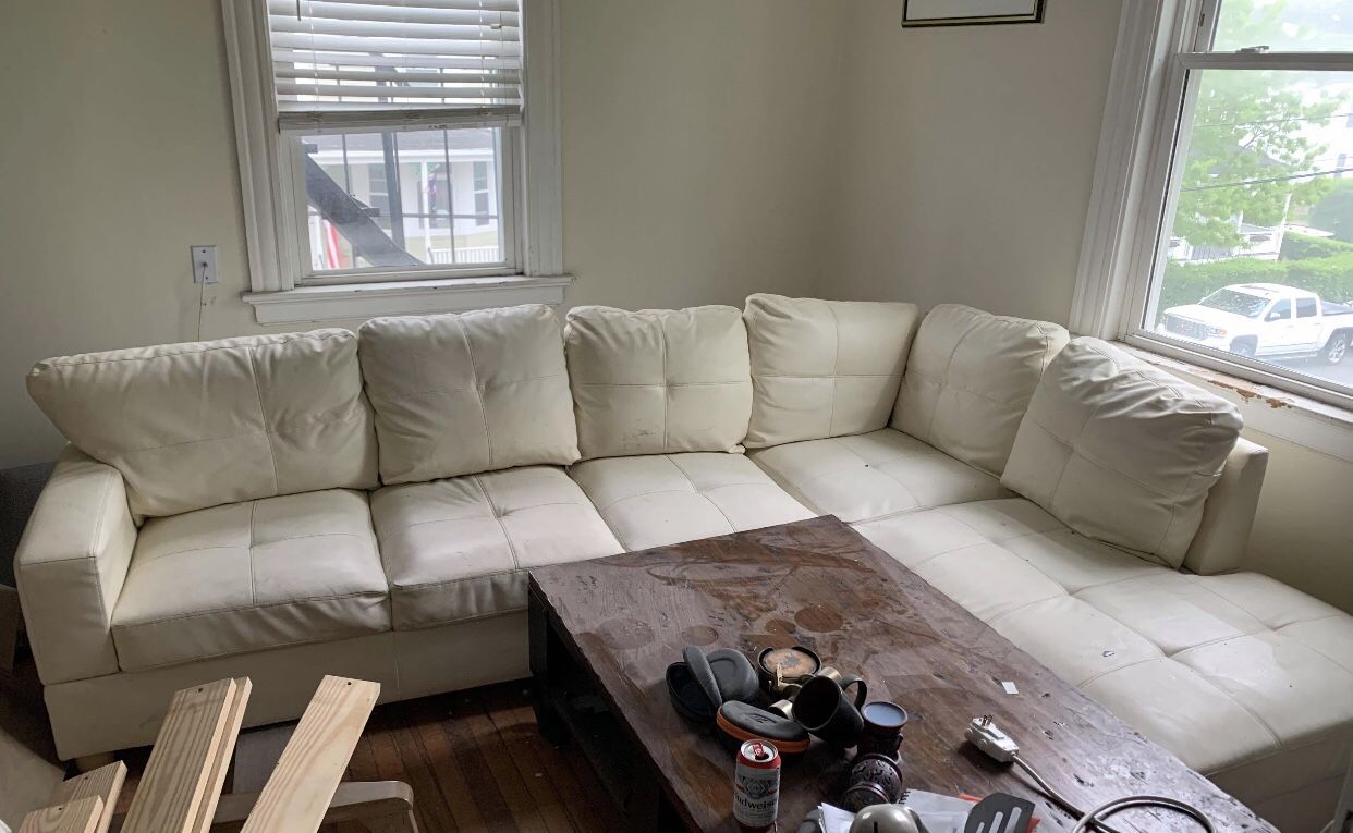 Leather sectional