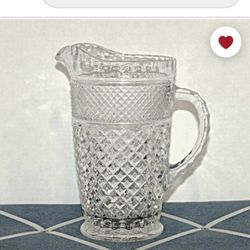 Diamond Cut Glass Pitcher