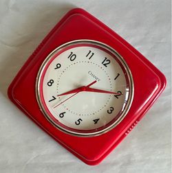 Red Retro-Style Chaney Analog Wall Clock