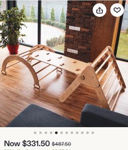 Montessori furniture WoodandHearts Set of three items Climbing Arch Toddler Ramp and Montessori Triangle Baby toys Climbing gym dreieck