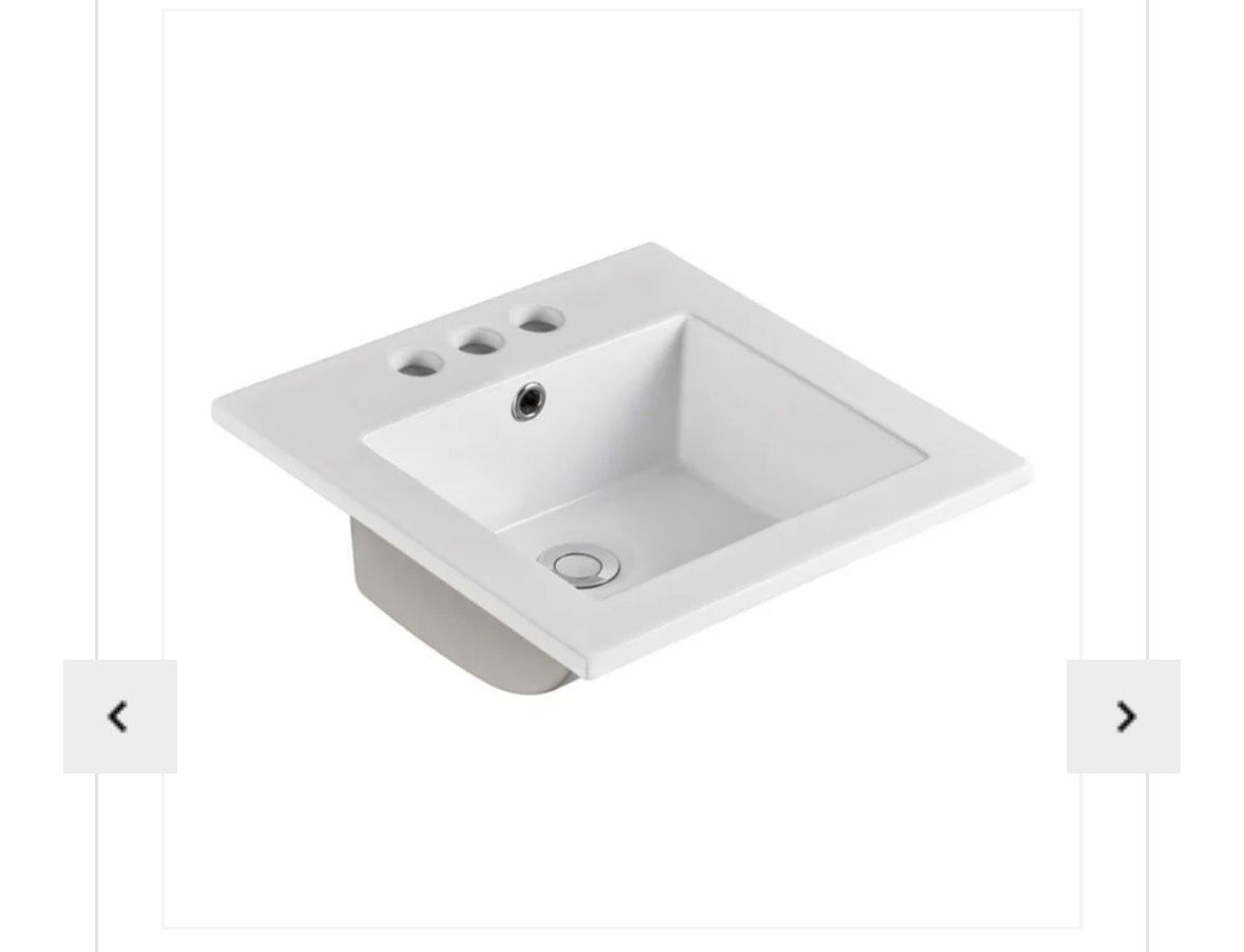 16 In. Single Sink Ceramic Top