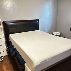 Full Size Bed Frame, Box Spring, & Mattress 