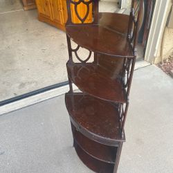 Unique corner curio cabinet/shelf. 