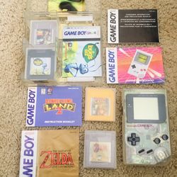 Original Nintendo Gameboy with Original Manuals, Zelda with Manuals