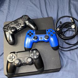 Used PlayStation 4 Console, With 3 Controllers, HDMI Cord And Charger For Controllers.