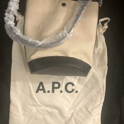Brand New Apc, Helene, Black And Canvas Tote In Dust Bag With Original Wrapping On Handle