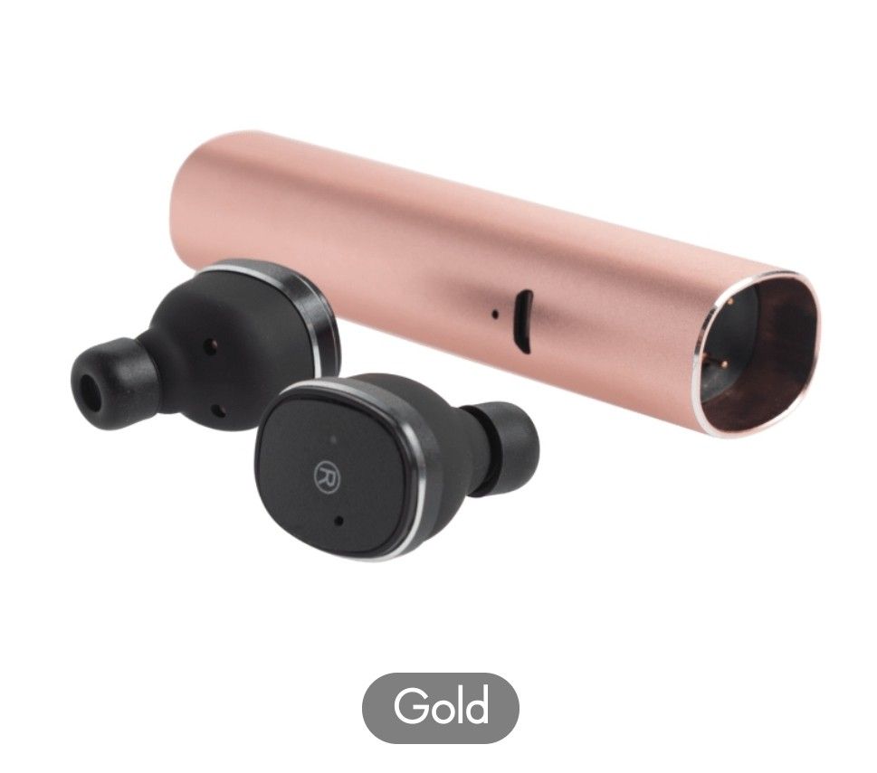 Wireless Earbuds with Charging Case and Auto Pairing, Gold
