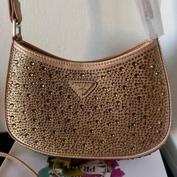 Cleo Satin Bag With Crystals / Luxury Designer Bags / Purse / Belt / Wallet For Man / Cartera De Disenador / Louis / GG /  CD  