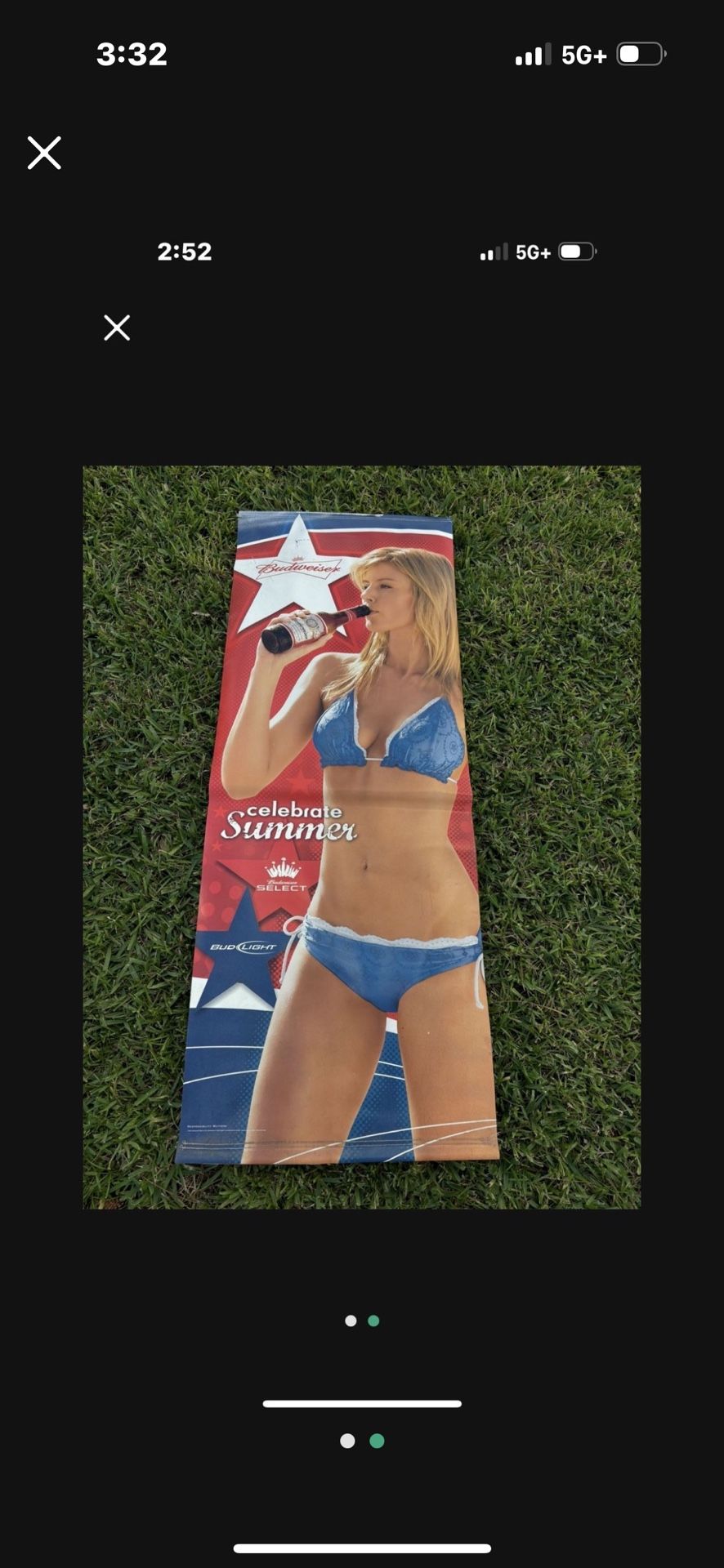 Budweiser  Double Sided Canvas Hanging Wall Art   