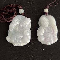 Natural White Jade Carved Daimo