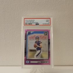 J.J. McCarthy 2024 Donruss Optic Review Pink PSA 9