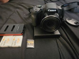 Canon PowerShot SX530 HS 50x Optical 16 MP
Used Good condition 
2 new Batteries with charger 
8 GB Sd Card